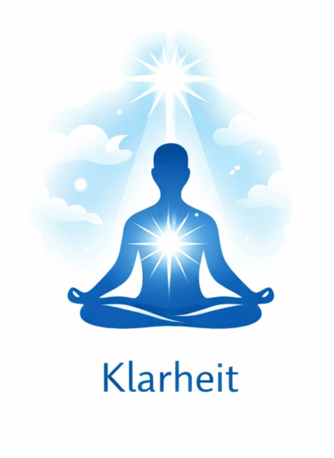 Entzündungsheil - Energieheilerin - eine Silhouette einer Person, die in Lotusposition meditiert und spirituelle Klarheit und inneren Frieden symbolisiert.